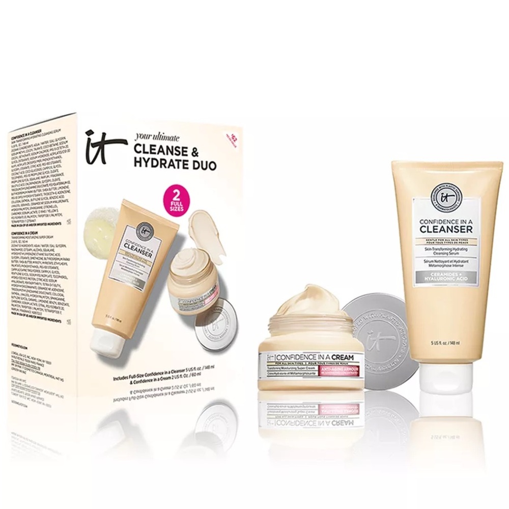 IT Cosmetics 2-Pc. Cleanse & Hydrate Set, Full Size Cleanser & Cream - Picture 2 of 5
